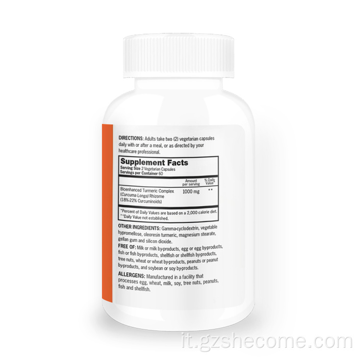 Estratto di curcuma Aumenta le capsule di curcuma antiossidante